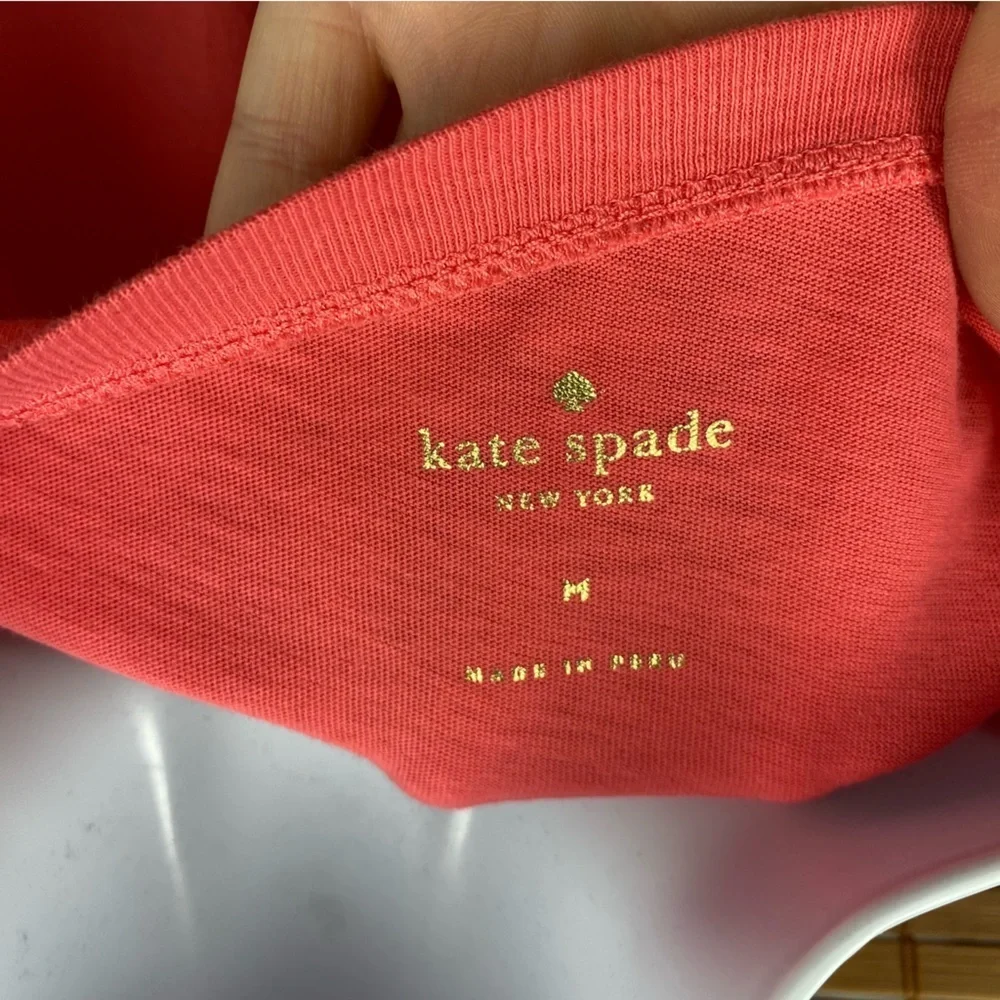 T58 Kate Spade New York RUFFLE SLEEVE TEE IN PEACH SHERBET